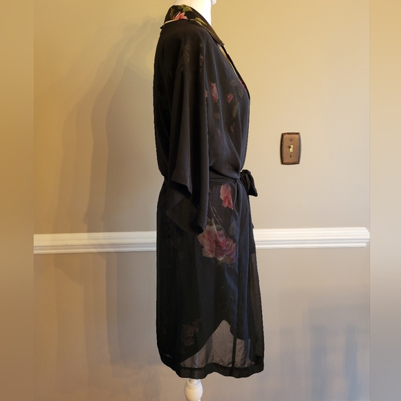 Robe And Nightgown Set, New York & Co Intimates Robe & Floral Gown M - Picture 2 of 5